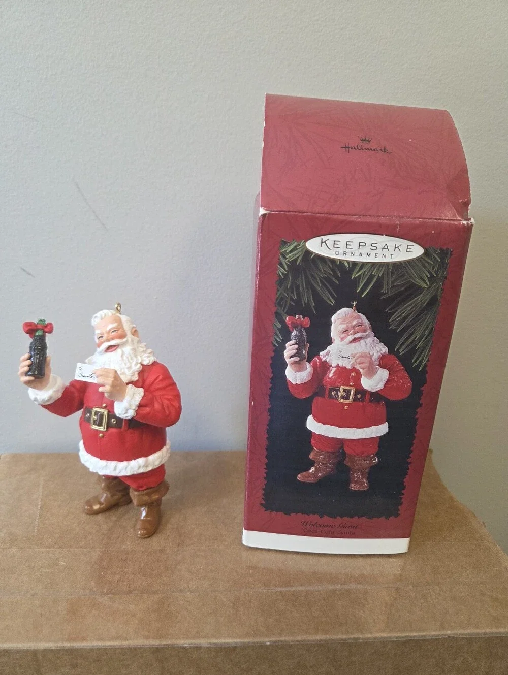 Set of 3 Hallmark Christmas Ornaments--Excellent Condition--Santa, Noah's Ark